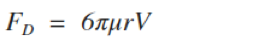 Formula - Drag experienced by Bead